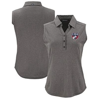 Women's Cutter & Buck  Heather Black FC Dallas Forge Eco Stretch Recycled Sleeveless Polo