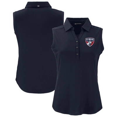 Women's Cutter & Buck  Navy FC Dallas Forge Eco Stretch Recycled Sleeveless Polo
