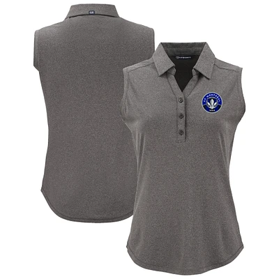 Women's Cutter & Buck  Heather Black CF Montreal Forge Eco Stretch Recycled Sleeveless Polo