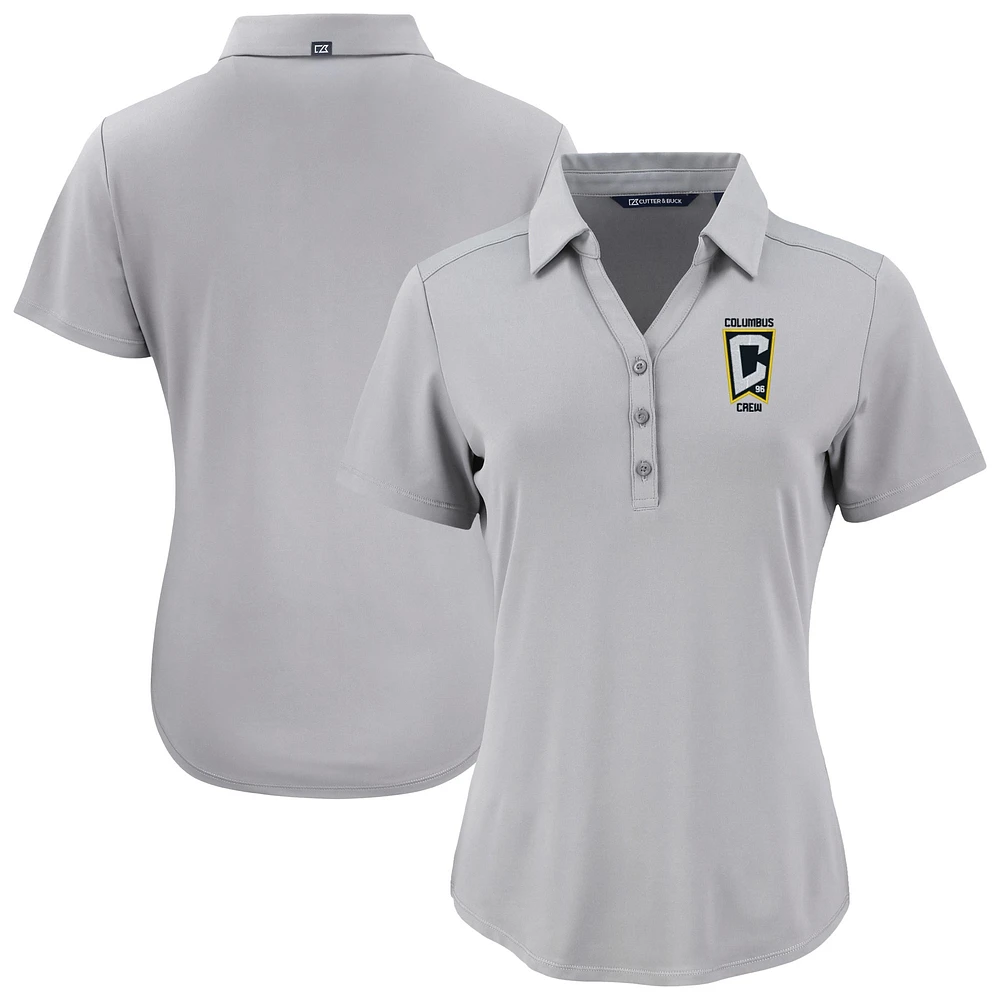 Women's Cutter & Buck Gray Columbus Crew Forge Eco Stretch Recycled Polo