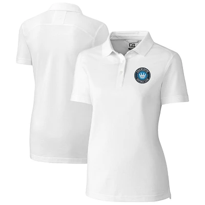 Women's Cutter & Buck  White Charlotte FC Advantage Eco Tri-Blend Pique Polo