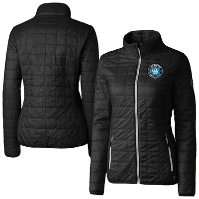 Women's Cutter & Buck Charlotte FC Rainier PrimaLoft Eco Insulated Full-Zip Printed Puffer Jacket