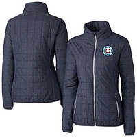Women's Cutter & Buck  Anthracite Chicago Fire Rainier PrimaLoft Eco Insulated Full-Zip Printed Puffer Jacket