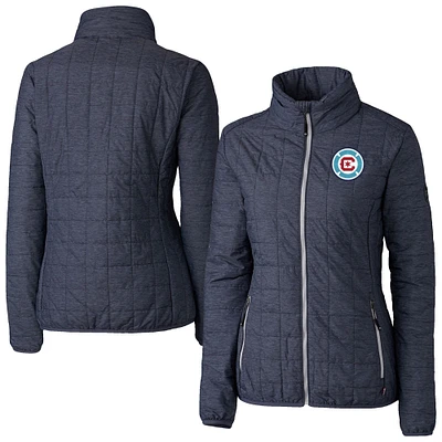 Women's Cutter & Buck  Anthracite Chicago Fire Rainier PrimaLoft Eco Insulated Full-Zip Printed Puffer Jacket