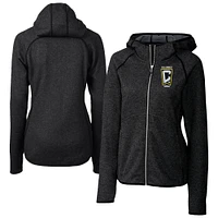 Women's Cutter & Buck  Heather Charcoal Columbus Crew Mainsail Sweater-Knit Full-Zip Jacket