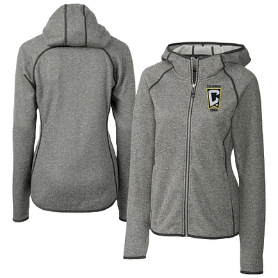 Women's Cutter & Buck  Heather Gray Columbus Crew Mainsail Sweater-Knit Full-Zip Jacket