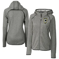 Women's Cutter & Buck  Heather Gray Columbus Crew Mainsail Sweater-Knit Full-Zip Jacket