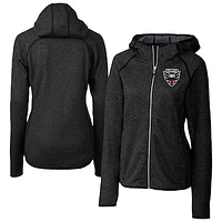Women's Cutter & Buck  Heather Charcoal D.C. United Mainsail Sweater-Knit Full-Zip Jacket