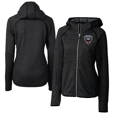Women's Cutter & Buck  Heather Charcoal D.C. United Mainsail Sweater-Knit Full-Zip Jacket