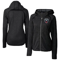 Women's Cutter & Buck  Heather Charcoal D.C. United Mainsail Sweater-Knit Full-Zip Jacket