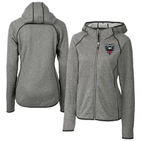 Women's Cutter & Buck  Heather Gray D.C. United Mainsail Sweater-Knit Full-Zip Jacket