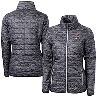 Women's Cutter & Buck  Black Colorado Rapids Rainier PrimaLoft Eco Insulated Full-Zip Printed Puffer Jacket