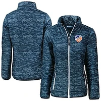 Women's Cutter & Buck  Navy FC Cincinnati Rainier PrimaLoft Eco Insulated Full-Zip Printed Puffer Jacket
