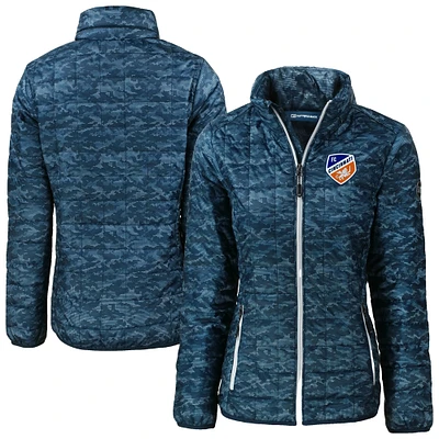 Women's Cutter & Buck  Navy FC Cincinnati Rainier PrimaLoft Eco Insulated Full-Zip Printed Puffer Jacket
