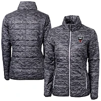 Women's Cutter & Buck  Black D.C. United Rainier PrimaLoft Eco Insulated Full-Zip Printed Puffer Jacket