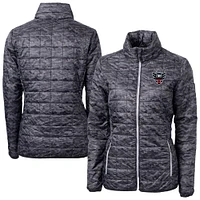 Women's Cutter & Buck  Black D.C. United Rainier PrimaLoft Eco Insulated Full-Zip Printed Puffer Jacket