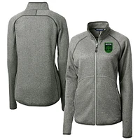 Women's Cutter & Buck  Heather Gray Austin FC Mainsail Sweater-Knit Raglan Full-Zip Jacket
