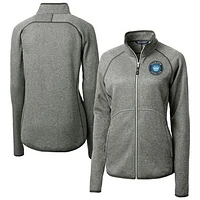 Women's Cutter & Buck  Heather Gray Charlotte FC Mainsail Sweater-Knit Raglan Full-Zip Jacket