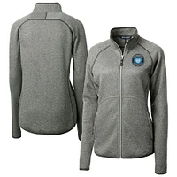 Women's Cutter & Buck  Heather Gray Charlotte FC Mainsail Sweater-Knit Raglan Full-Zip Jacket