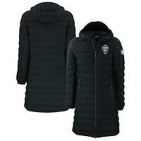Women's Cutter & Buck  Black Colorado Rapids Mission Ridge Repreve Eco Insulated Long Full-Zip Puffer Jacket