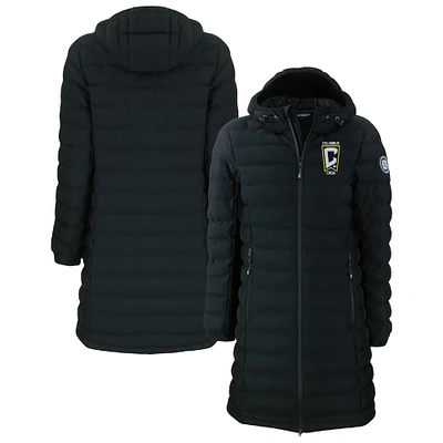 Women's Cutter & Buck  Black Columbus Crew Mission Ridge Repreve Eco Insulated Long Full-Zip Puffer Jacket