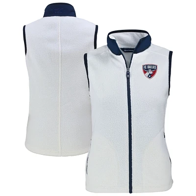 Women's Cutter & Buck  White FC Dallas Cascade Eco Fleece Vest