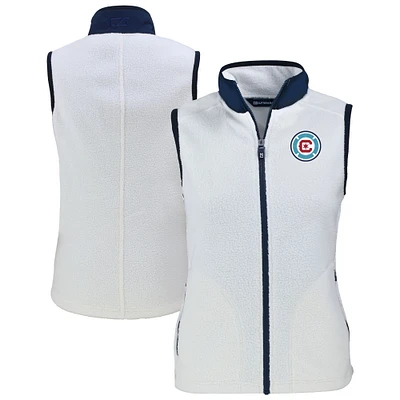 Women's Cutter & Buck  White Chicago Fire Cascade Eco Fleece Vest