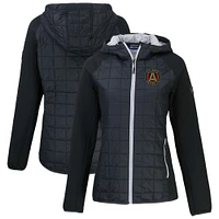 Women's Cutter & Buck  Black Atlanta United FC Rainier Primaloft Eco Raglan Full-Zip Hybrid Hooded Jacket