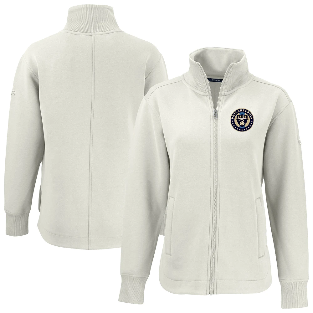 Women's Cutter & Buck Tan Philadelphia Union Roam Eco Full-Zip Recycled Jacket