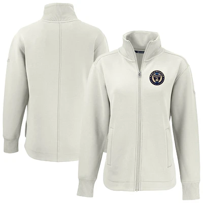 Women's Cutter & Buck  Tan Philadelphia Union Roam Eco Full-Zip Recycled Jacket