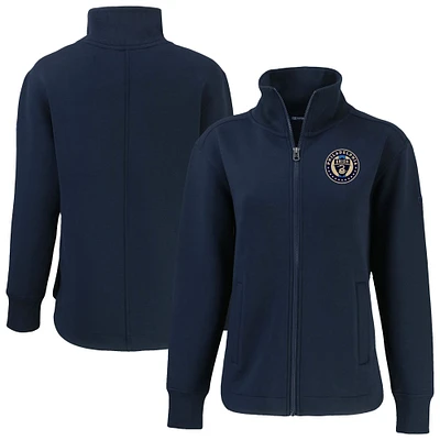 Women's Cutter & Buck  Navy Philadelphia Union Roam Eco Full-Zip Recycled Jacket