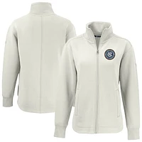 Women's Cutter & Buck  Tan New York City FC Roam Eco Full-Zip Recycled Jacket