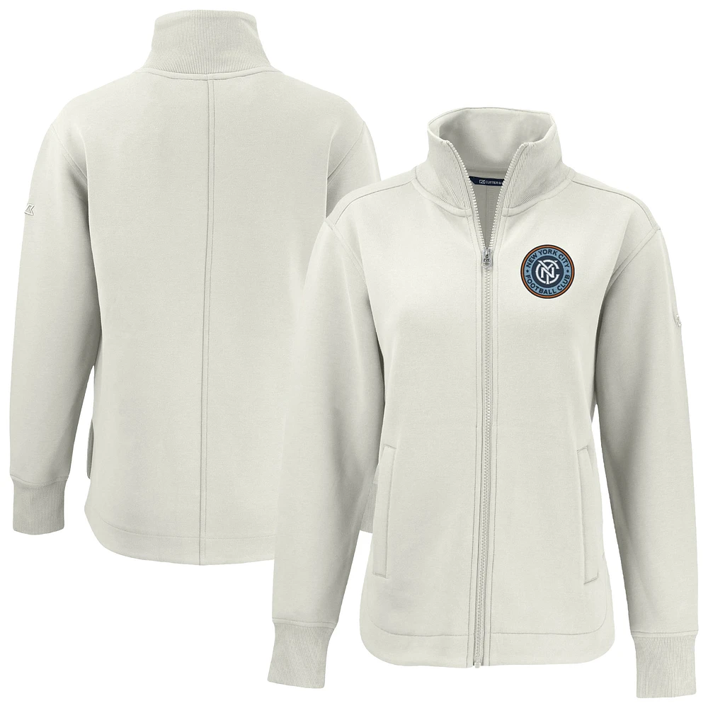 Women's Cutter & Buck Tan New York City FC Roam Eco Full-Zip Recycled Jacket