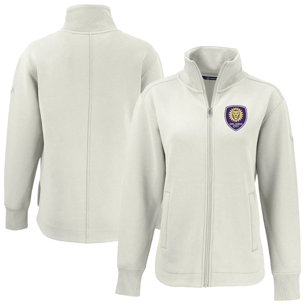 Women's Cutter & Buck Tan Orlando City SC Roam Eco Full-Zip Recycled Jacket