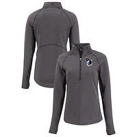 Women's Cutter & Buck Heather Minnesota United FC Peshastin Eco Fleece Recycled Half-Zip Pullover Top