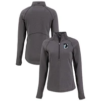 Women's Cutter & Buck Heather Minnesota United FC Peshastin Eco Fleece Recycled Half-Zip Pullover Top