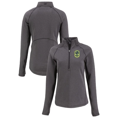 Women's Cutter & Buck Heather Nashville SC Peshastin Eco Fleece Recycled Half-Zip Pullover Top