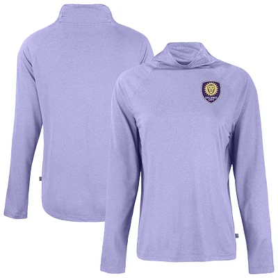 Women's Cutter & Buck  Purple Orlando City SC Coastline Epic Comfort Eco Recycled Funnel-Neck Top