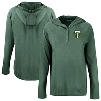 Women's Cutter & Buck  Hunter Green Portland Timbers Coastline Epic Comfort Eco Recycled Quarter-Snap Raglan Hoodie Top
