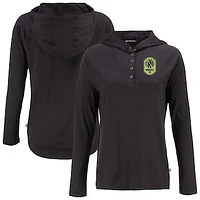 Women's Cutter & Buck Nashville SC Coastline Epic Comfort Eco Recycled Quarter-Snap Raglan Hoodie Top