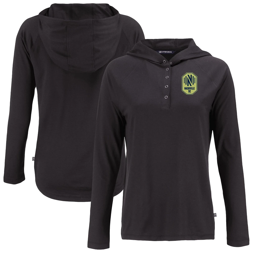 Women's Cutter & Buck Nashville SC Coastline Epic Comfort Eco Recycled Quarter-Snap Raglan Hoodie Top