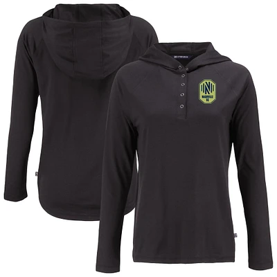 Women's Cutter & Buck Nashville SC Coastline Epic Comfort Eco Recycled Quarter-Snap Raglan Hoodie Top