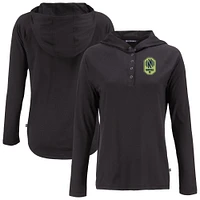 Women's Cutter & Buck Nashville SC Coastline Epic Comfort Eco Recycled Quarter-Snap Raglan Hoodie Top