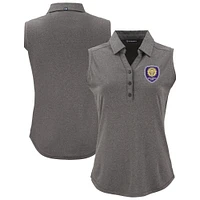 Women's Cutter & Buck  Heather Black Orlando City SC Forge Eco Stretch Recycled Sleeveless Polo