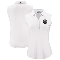 Women's Cutter & Buck  White Philadelphia Union Forge Eco Stretch Recycled Sleeveless Polo