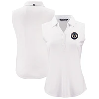 Women's Cutter & Buck  White Philadelphia Union Forge Eco Stretch Recycled Sleeveless Polo
