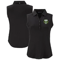Women's Cutter & Buck  Black Portland Timbers Forge Eco Stretch Recycled Sleeveless Polo