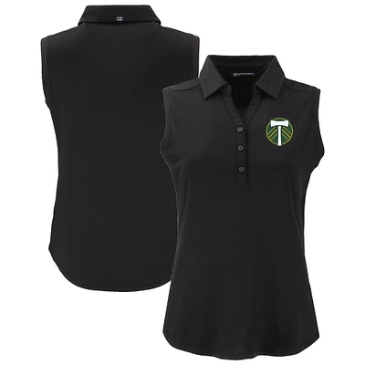 Women's Cutter & Buck  Black Portland Timbers Forge Eco Stretch Recycled Sleeveless Polo