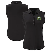 Women's Cutter & Buck  Black Portland Timbers Forge Eco Stretch Recycled Sleeveless Polo