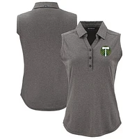 Women's Cutter & Buck  Heather Black Portland Timbers Forge Eco Stretch Recycled Sleeveless Polo